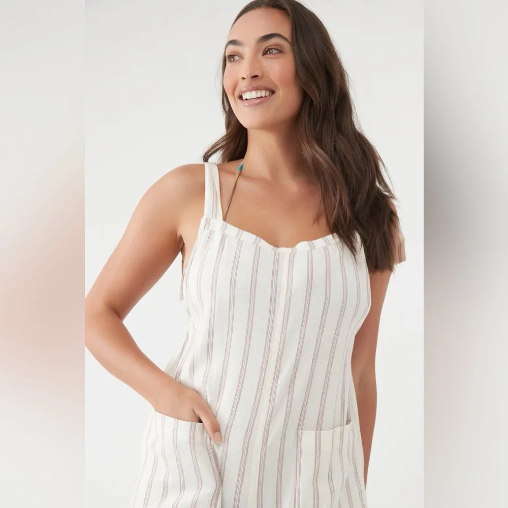 O'NEILL Sid Stripe Jumpsuit in Winter White - Picture 4 of 9